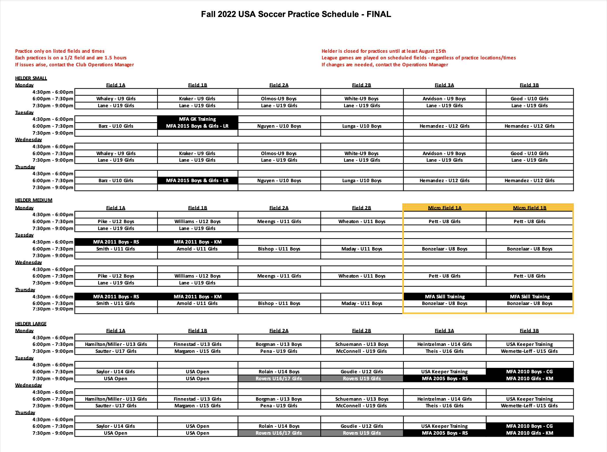 Practice Information